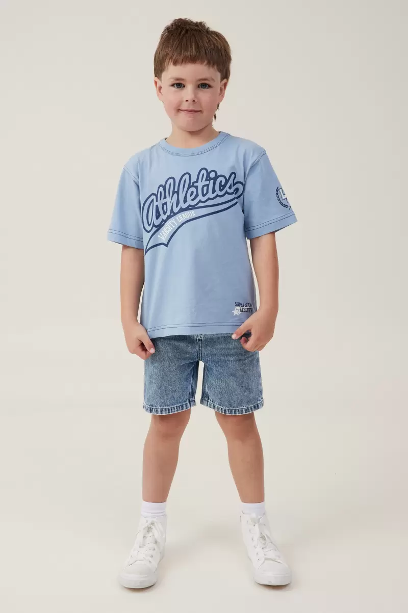 Boys 2-14 Tops & T-Shirts Dusty Blue/Athletics 12 Offer Jonny Short Sleeve Print Tee Cotton On - 2