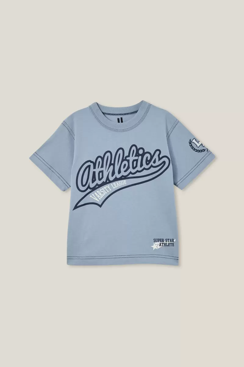 Boys 2-14 Tops & T-Shirts Dusty Blue/Athletics 12 Offer Jonny Short Sleeve Print Tee Cotton On - 3