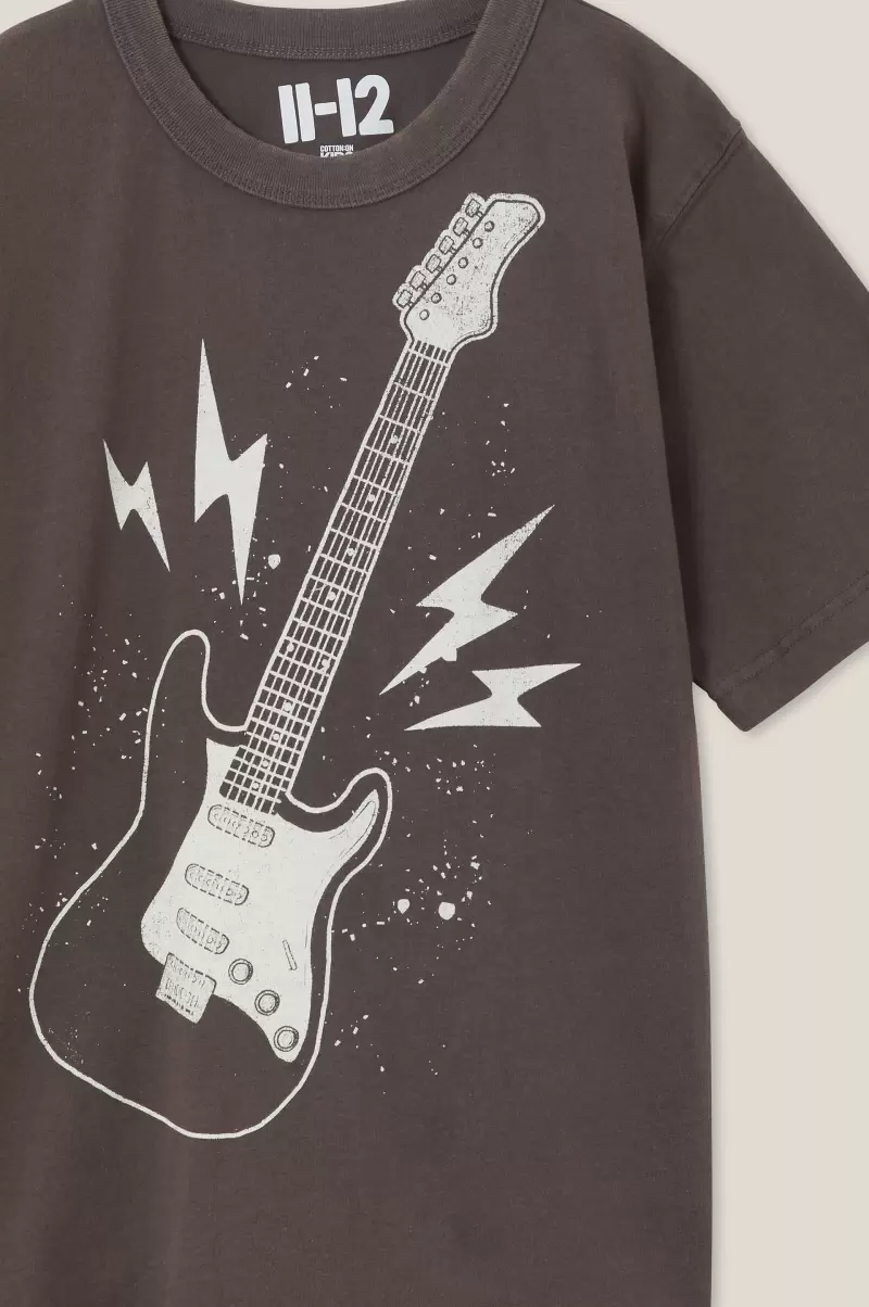Boys 2-14 Cotton On Jono Short Sleeve Print Tee Phantom/Guitar New Tops & T-Shirts