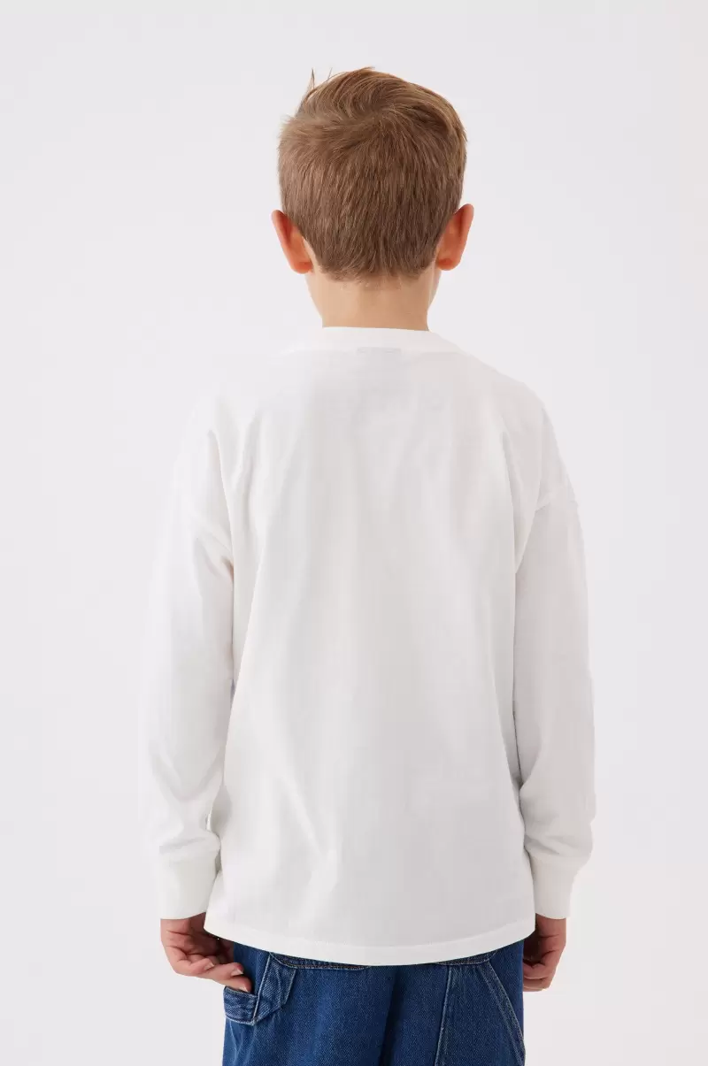Cotton On License Long Sleeve Tee Tops & T-Shirts Refashion Boys 2-14 Lcn Sonic Vanilla/Sonic - 1