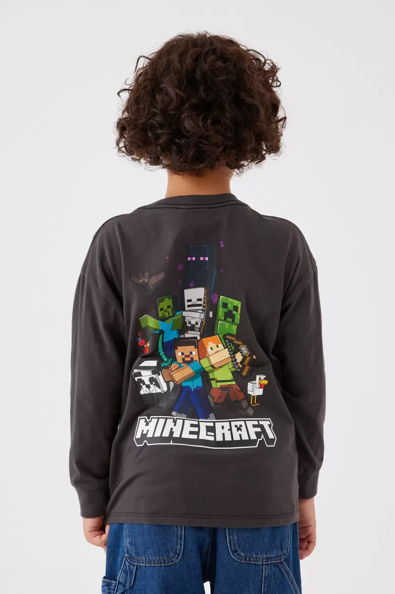 Fresh Lcn Min Phantom/Minecraft License Long Sleeve Tee Boys 2-14 Cotton On Tops & T-Shirts - 1