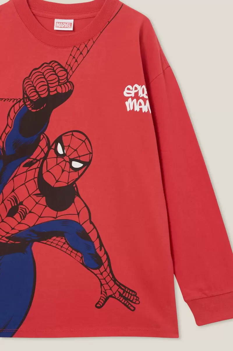 Spacious License Luke Long Sleeve Tee Cotton On Boys 2-14 Lcn Mar Lucky Red/Spiderman Tops & T-Shirts