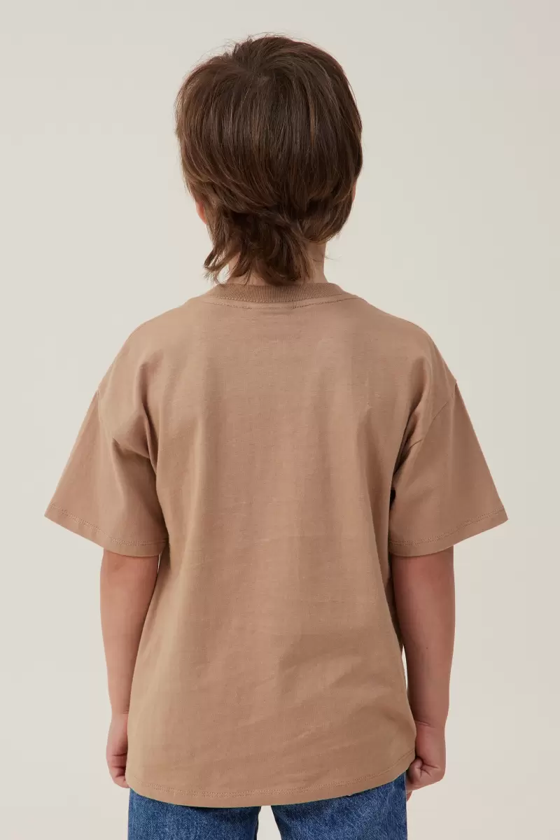 License Drop Shoulder Short Sleeve Tee Tops & T-Shirts Original Lcn Min Taupy Brown/Minecraft Creeper Boys 2-14 Cotton On - 1