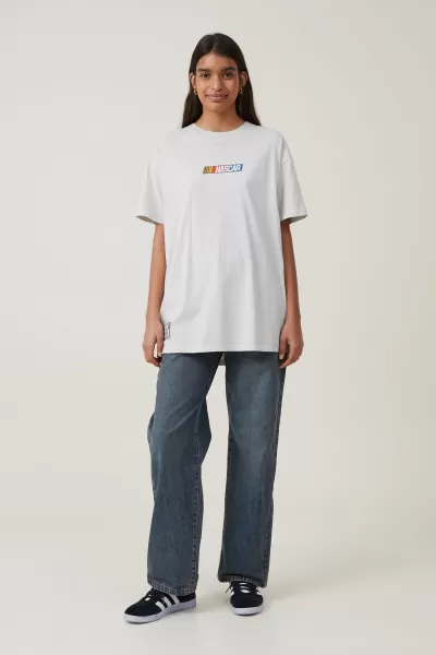 Lcn Ncr Nascar Patches/Smoke Cotton On The Oversized Graphic License Tee Performance Women Tops