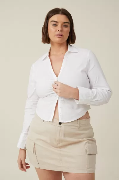 Cotton On Tops The Fitted Shirt Normal White Women