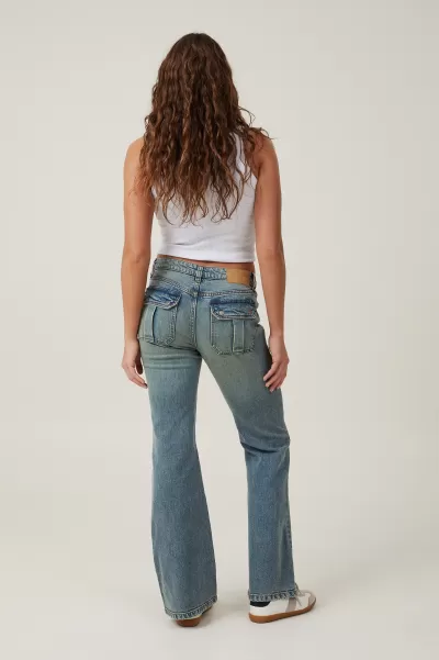 Desert Blue/Utility Cotton On Women Stretch Bootcut Flare Jean Classic Jeans