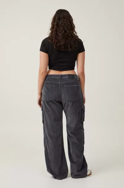 Cord Cargo Wide Leg Jean Proven Cotton On Women Jeans Graphite