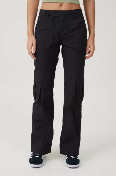 Bootleg Cargo Flare Pant Pants Cotton On Women Washed Black Top-Notch