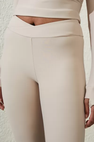 Robust Women Fleece Lined Full Length Flare Pants White Pepper Cotton On