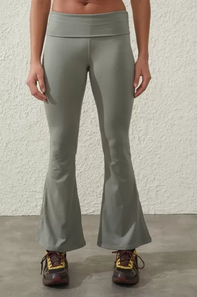 Women Ultra Soft Fold Over Flare Tight Cotton On Pants Buy Dusty Khaki