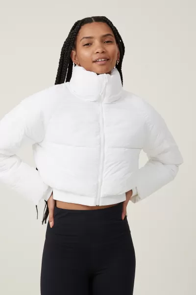White Jackets The Recycled Cropped Mother Puffer 2.0 Cotton On Women Modern