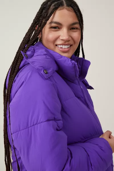 Cotton On The Recycled Mother Puffer Jacket 3.0 Clearance Royal Purple Jackets Women