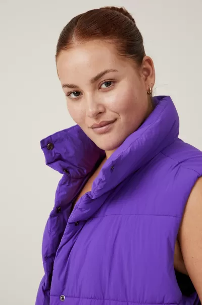 The Recycled Mother Puffer Vest 2.0 Streamline Women Cotton On Jackets Royal Purple
