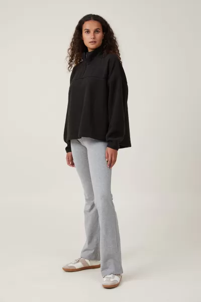 Sweats & Hoodies Cotton On Distinctive Women Black Teddy Fleece Quarter Zip