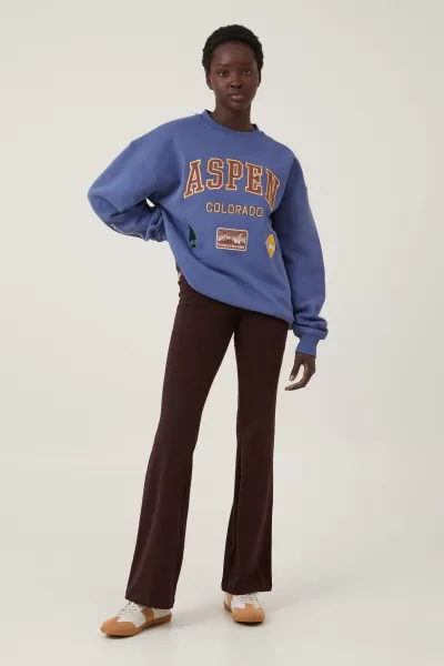 Cotton On Aspen/ Vintage Navy Classic Graphic Crew Sweatshirt Peaceful Sweats & Hoodies Women