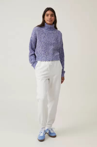 Efficient Everything Fleck Roll Neck Sweaters & Cardigans Cotton On Women Blue Fleck