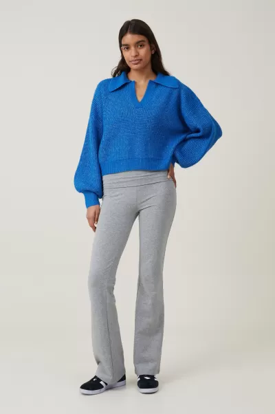 Blondie Rib Collar Pullover Sweaters & Cardigans Cotton On Cutting-Edge Women Cobalt