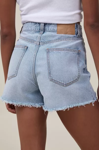 Bondi Blue Rip High Mom Denim Short Versatile Women Shorts Cotton On