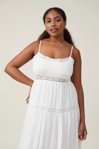 Dresses Women Charming Cotton On Rylee Lace Trim Maxi Dress White