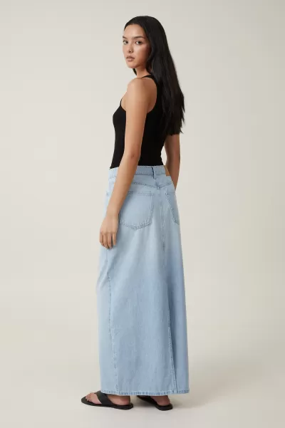 Women Crystal Blue Blake Denim Maxi Skirt Sale Skirts Cotton On