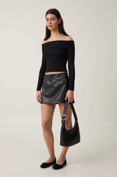 Skirts Black Faux Leather Mini Skirt Women Lavish Cotton On