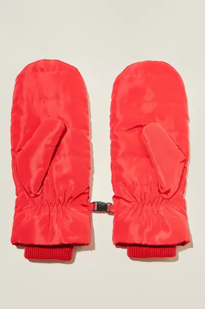 Mother Puffer Mittens Women Customized Ski & Snow Cotton On Apres Red