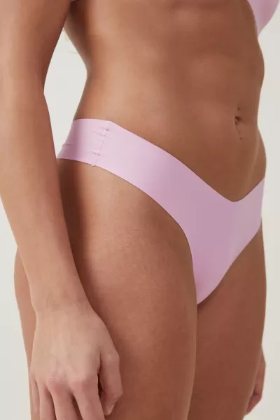 Women Pink Frosting Panties Cotton On The Invisible G String Brief Made-To-Order