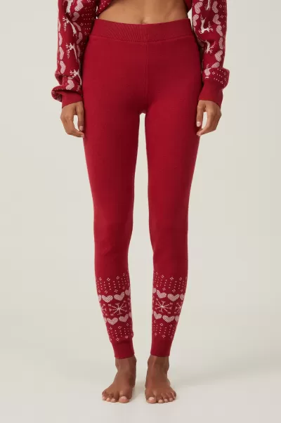 Discount Cotton On Pajamas Red Fair Isle Knit Sleep Legging Women