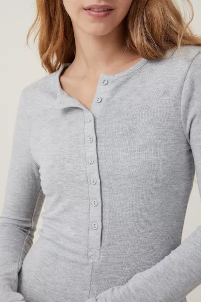 Women Pajamas Supersoft Sleep Romper Cotton On New Grey Marle