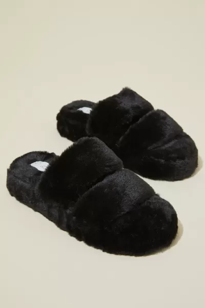 Plush Fur Slipper Women Buy Cotton On Loungewear Black