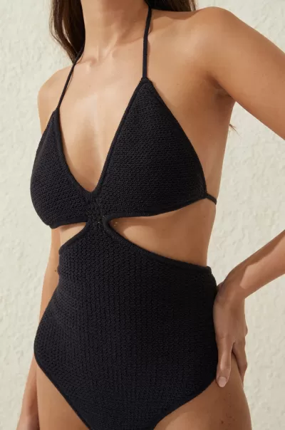 One Piece Swimsuits Cotton On Crochet One Piece Brazilian Black Crochet Women Value