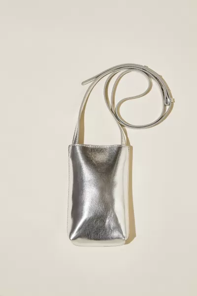 Freya Phone Sling Women Cotton On Bags & Belts Silver Metallic Rapid