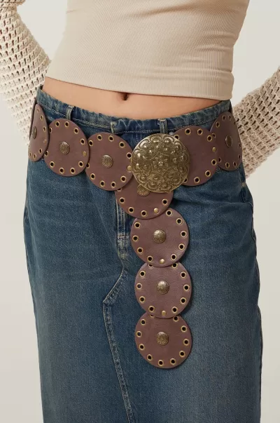 Not My First Rodeo Belt Tan/Antique Gold Women Limited Bags & Belts Cotton On