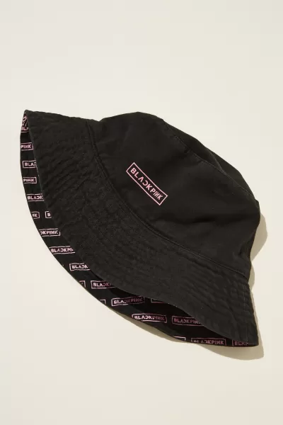 Lcn Bra Blackpink Yardage/Black License Reversible Bucket Hat Scarves & Beanies Cotton On Women Cut-Price
