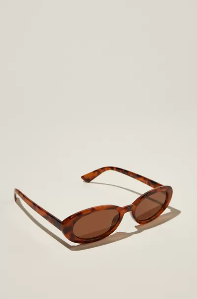 Ophelia Oval Sunglasses Cotton On Sunglasses Women Sturdy Sepia Tort