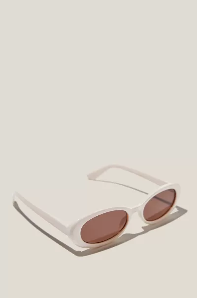 Ophelia Oval Sunglasses Inexpensive Women Sunglasses Cotton On Ivory