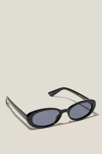 Sunglasses Women Ophelia Oval Sunglasses Cotton On Distinctive Black