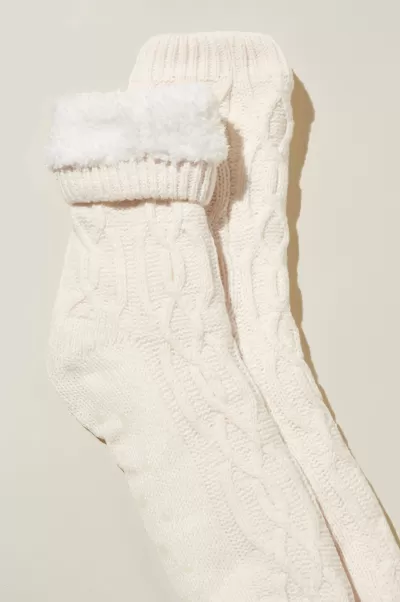 Coupon The Holiday Lounging Sock Women Socks Ecru Cotton On