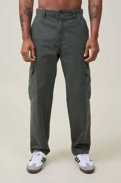 Men Cotton On Money-Saving Vintage Army Green Herringbone Tactical Cargo Pant Pants