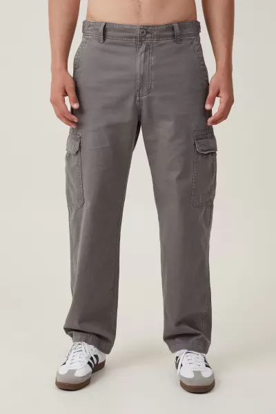 Cotton On Serene Men Pants Tactical Cargo Pant Vintage Yard Grey Herringbone