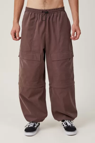 Chocolate Zip Off Pants Parachute Super Baggy Pant Men Cotton On Modern