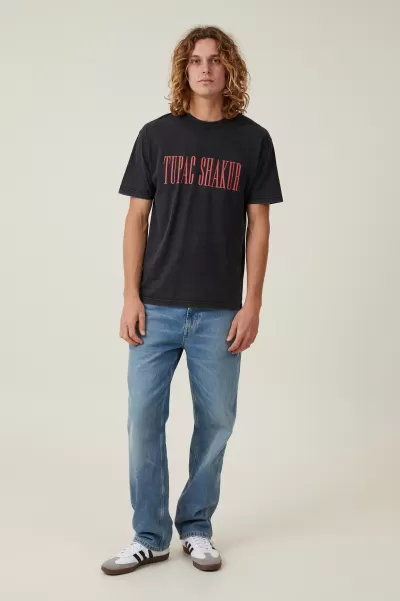 Graphic T-Shirts Men Lcn Bra Black/Tupac - Eyez Cotton On Premium Loose Fit Music T-Shirt Sturdy