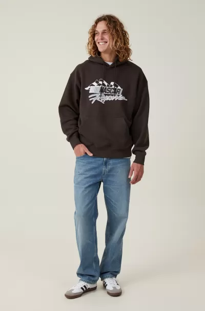Graphic T-Shirts Cotton On Quality Lcn Nas Washed Black/Nascar - Racing Men Nascar Oversized Hoodie