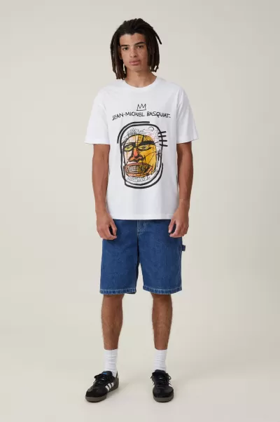 Graphic T-Shirts Lcn Bsq White/Alert Basquiat Loose Fit T-Shirt Refresh Men Cotton On
