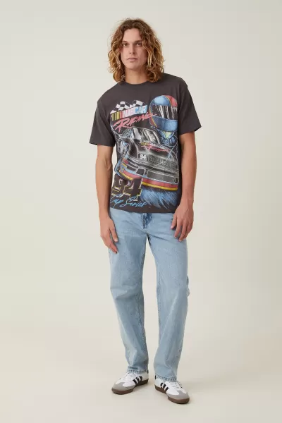 Cotton On Graphic T-Shirts Men Nascar Loose Fit T-Shirt Lcn Ncr Faded Slate/94 Cup Mega Markdown