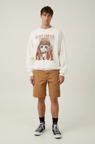Oversized Music Sweater Special Lcn Mt Cream Puff/Kurt Cobain - Lofi Men Graphic T-Shirts Cotton On