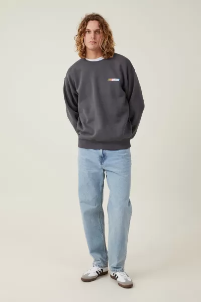 Men Lowest Price Guarantee Graphic T-Shirts Cotton On Nascar Oversized Fleece Sweater Lcn Nas Faded Slate/Nascar - Racing