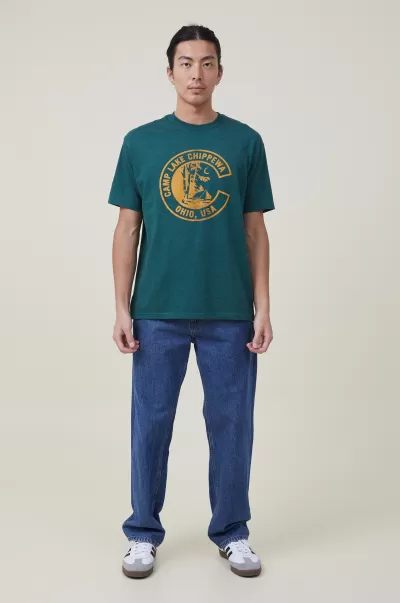 Cotton On Graphic T-Shirts Loose Fit Souvenir T-Shirt Men Evergreen/Chippewa Deal