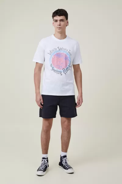Sale Loose Fit Music T-Shirt Men Lcn Mt White/Smashing Pumpkins - Infinite Sad Graphic T-Shirts Cotton On
