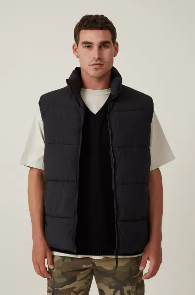 Recycled Puffer Vest Men Jackets Black Bespoke Cotton On